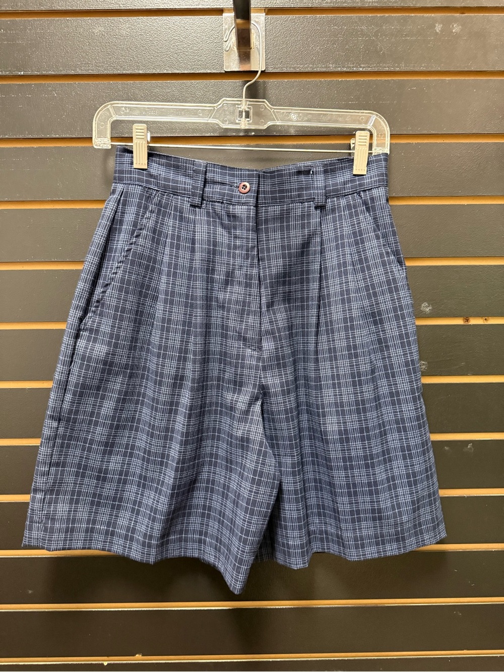 IZOD Club Plaid Bermuda Shorts Women’s Size 4 Blue Golf Career Preppy